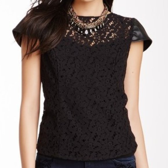 ⭐Kensie Crochet Cap Sleeve Top Size Medium - Picture 1 of 9
